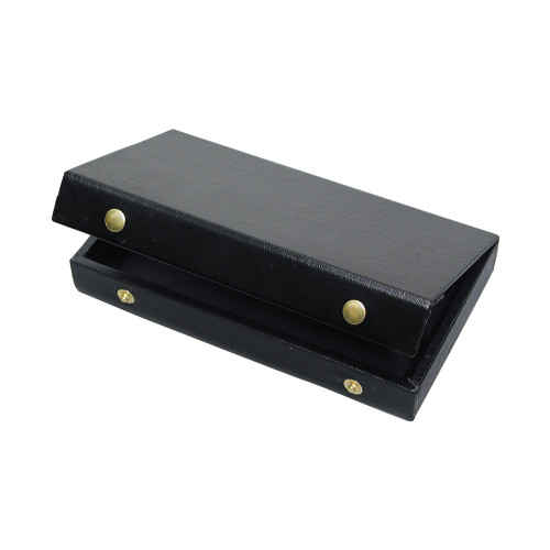 Leatherette Case , Black, Attached Lid ,(Choose from various Size)