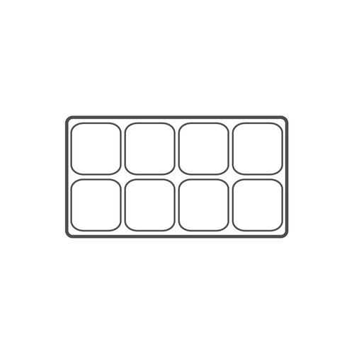 8-compartment Durable plastic tray Insert, 14 1/8"x 7 5/8"x 1 3/8"H,(Choose from various Color)
