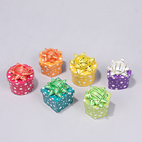 Ring Hat Box, Polka Dot ,Paper Wrapped, mix