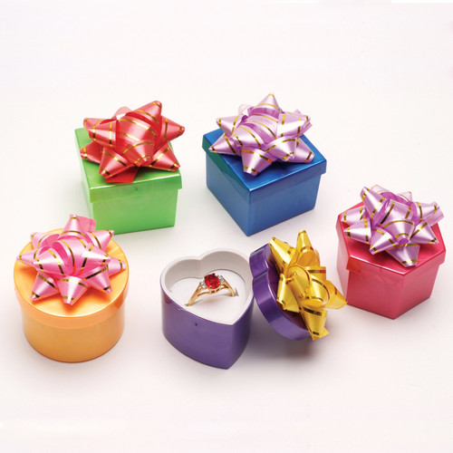Ring Hat box , Shiny Bright ,Mix color