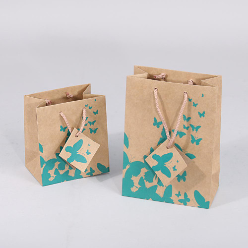 Kraft Green Butterfly Tote Bags,(Choose from various sizes),Price for 20 pieces