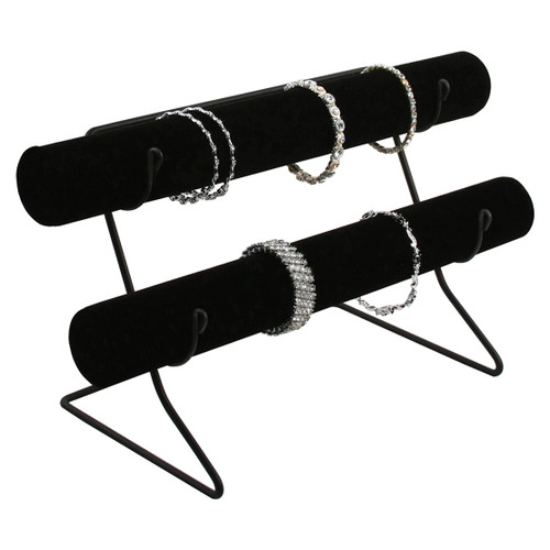 T-Bar, 12 1/8" x 6 1/2" x 7 5/8"H, Black Velvet, Black Wire