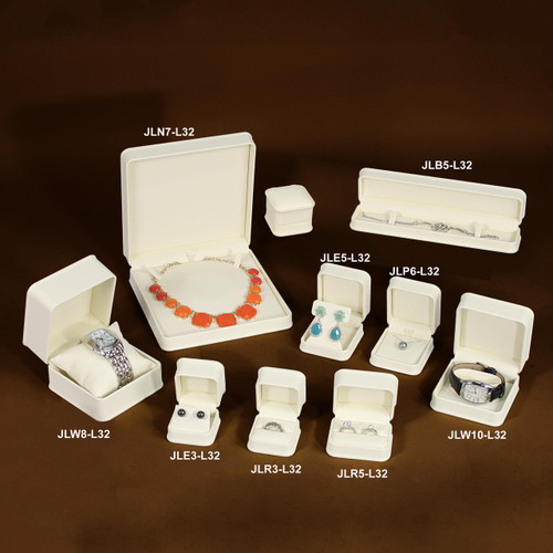 Plush Cream Faux Leather Box , Choose from various sizes