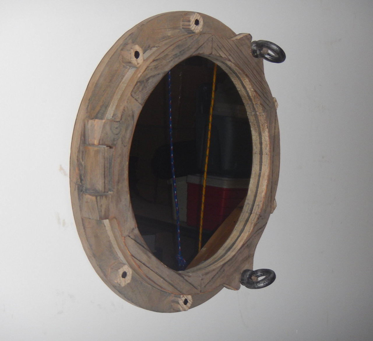 Coastal Decor Wooden Ships Porthole Mirror