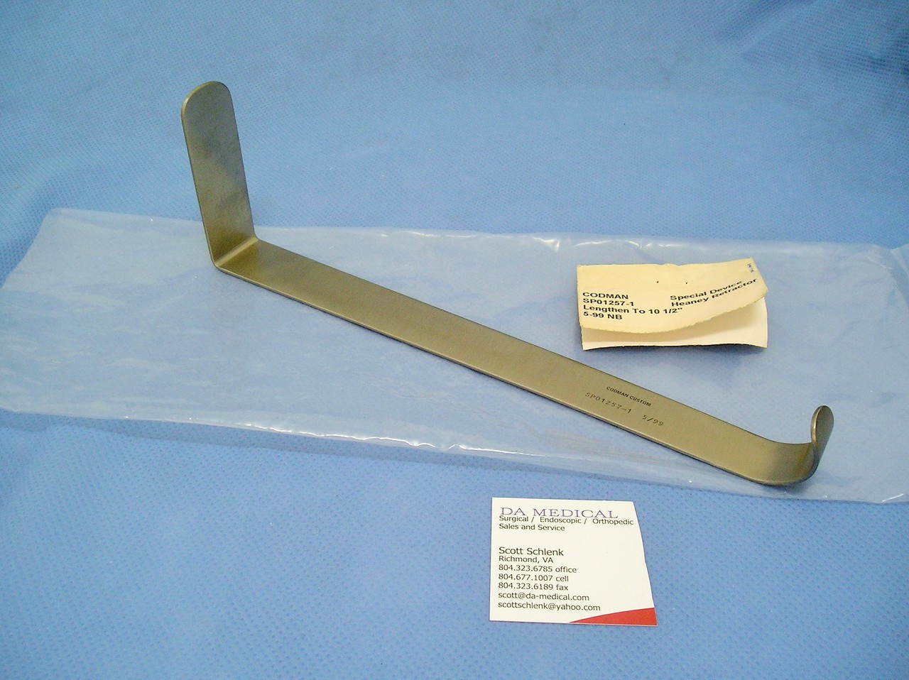 Codman SP012571 Heaney Retractor, Extra Long 10.5", NEW DAmedical