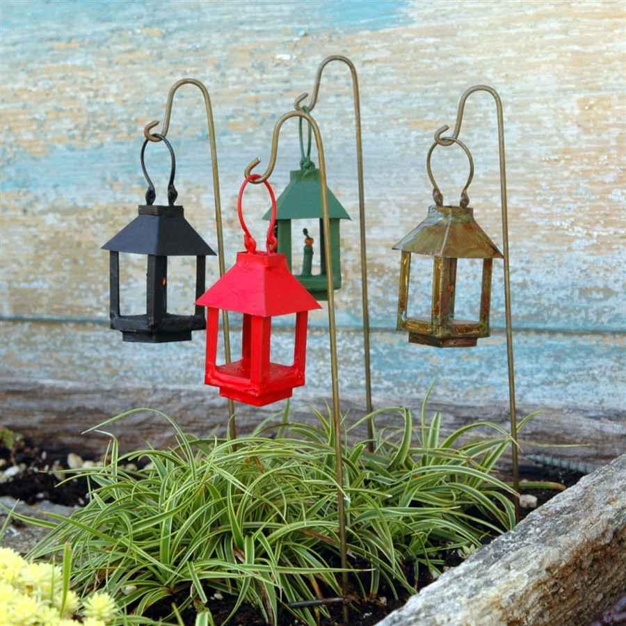 Mini Lantern and Garden Hook Fairy Homes and Gardens