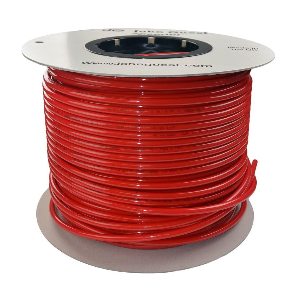 John Guest PE12EI0500FR 3/8" Polyethylene Tubing Red (500 FT