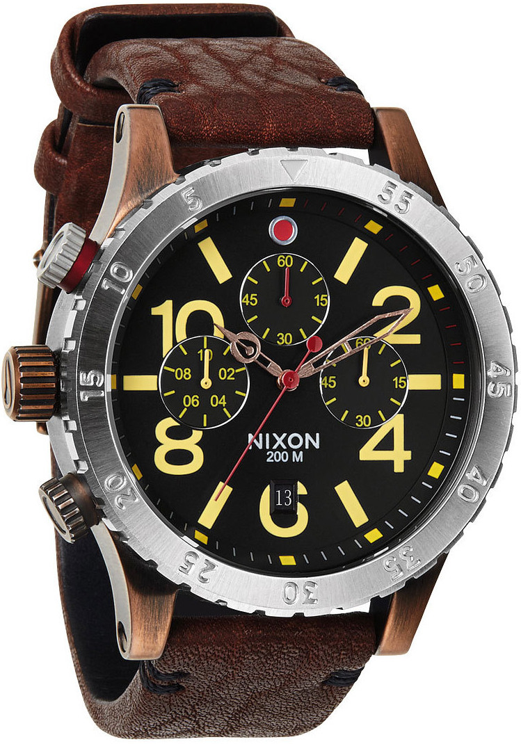 Nixon 4820 Chrono Leather Antique Copper