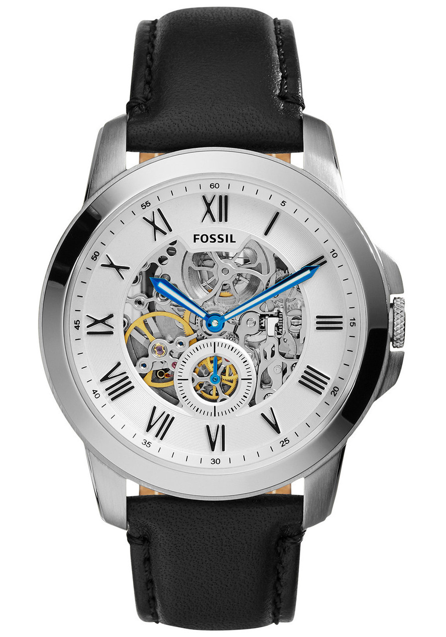 Fossil ME3053 Grant Leather Automatic Silver | Watches.com