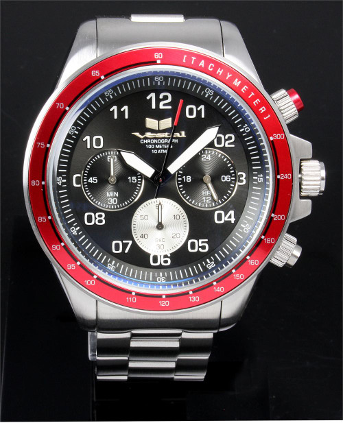 Vestal ZR2015 ZR2 Chronograph Silver/Red | Watches.com