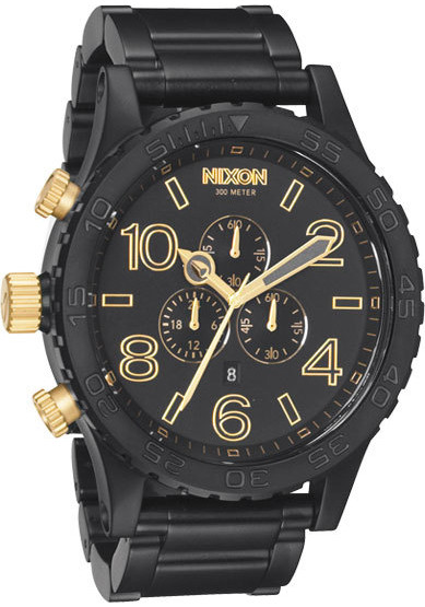 Nixon 51-30 Matte Black/Gold Chrono | Watches.com
