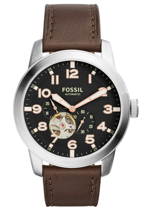 Fossil ME3118 Pilot 54 Automatic Brown Leather | Watches.com