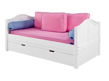 Twin Size In White With Curved Ends Pictured Optional Under Bed Trundle And Side