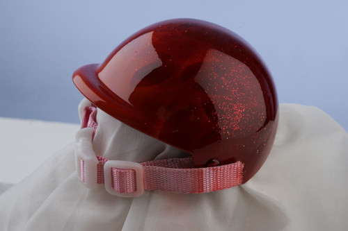 Airbrushed Pink Glitter Flames Dog Helmet