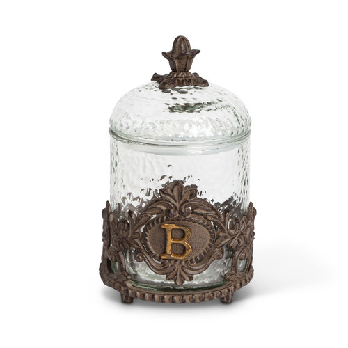 Personalized Dog Treat Jar with Monogram Letter
