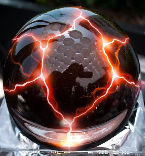 Airbrushed Orange Lightning Dog Helmet