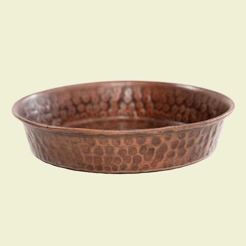 Shallow Hammered Copper Dog Bowl