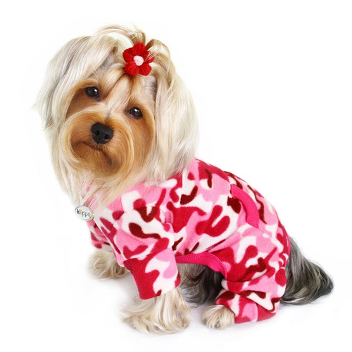 Fleece Pink Camo Dog Pajamas