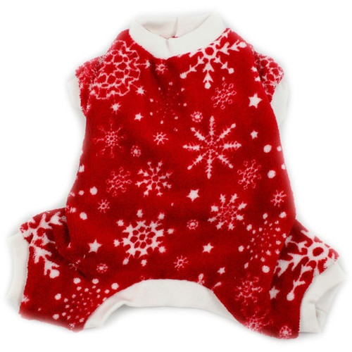 Fleece Snowflakes Dog Pajamas