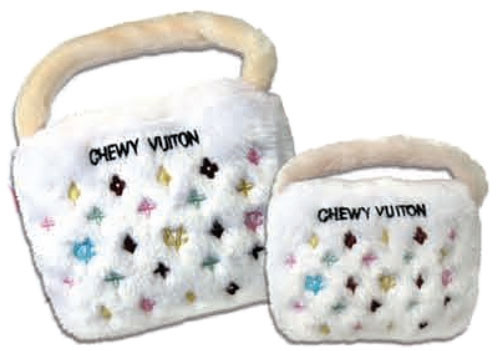 White Chewy Vuiton Dog Toy