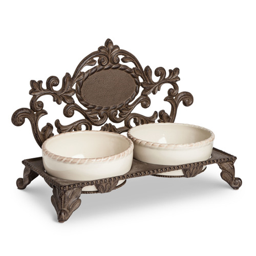 Personalized Raised Dog Feeder with Monogram Letter