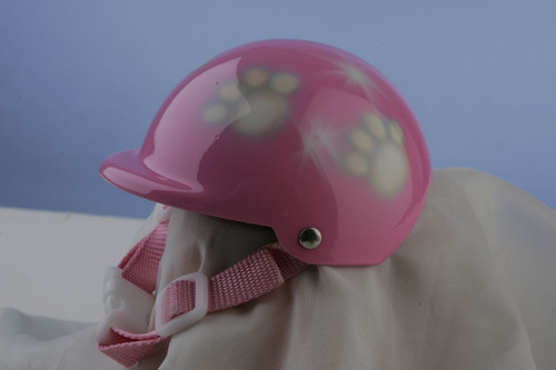 Airbrushed Pink Paws Dog Helmet