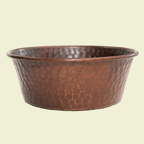 Hammered Copper Dog Bowl