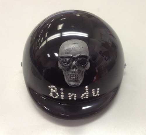 Custom Bling Name with Skull Dog Helmet