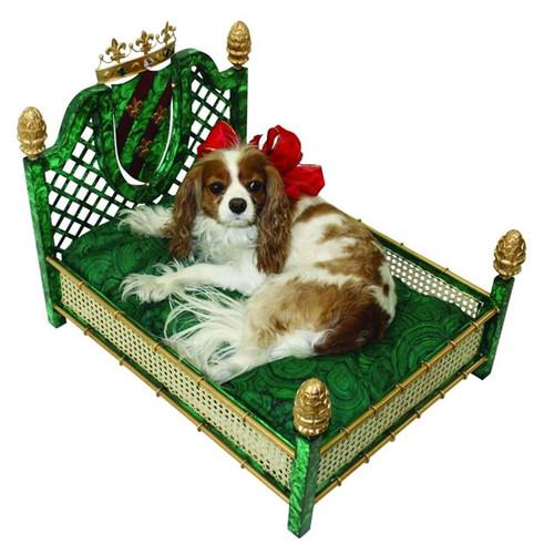 Iron and Faux Malachite Dog Bed