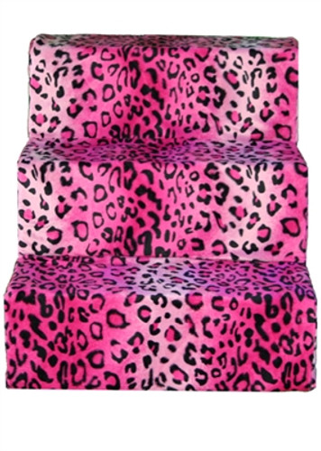 pink cheetah pet steps
