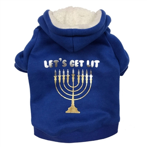 let's get lit dog hoodie
